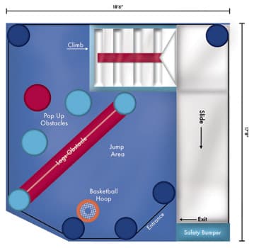 Mickey Clubhouse floor plan with dimensions